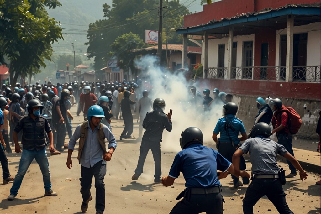 Police Detain Protestors