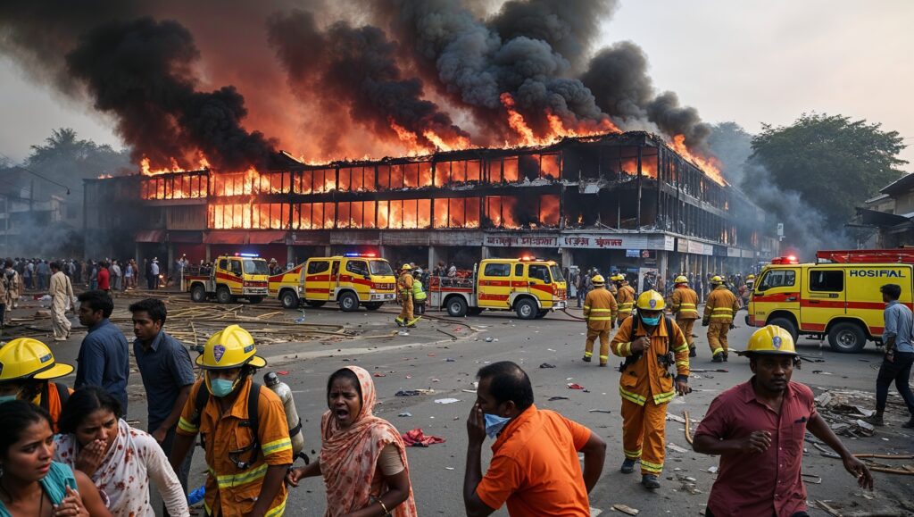 Fire Destroys Hospital And Shops