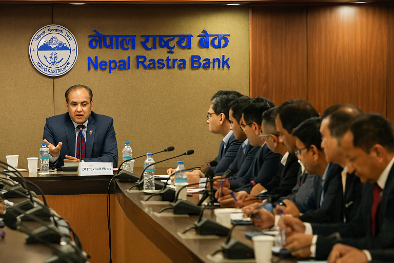Nepal Rastra Bank Governor Dr. Bishwanath Paudel has urged bankers to expand lending despite excess liquidity in the financial system.